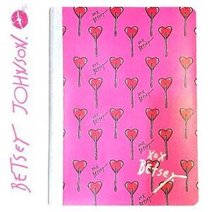 Betsey Johnson Signature Logo Heart Lollipops Printed Notebook